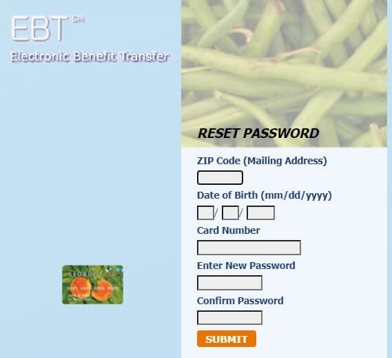 GA ConnectEBT password reset page